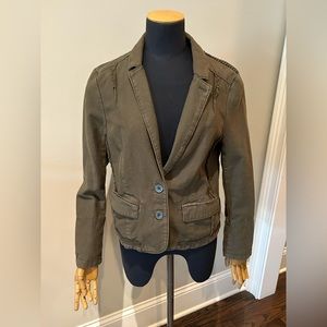 Anthropology jacket size 8 Army Olive Green Blazer Jacket Hei Hei